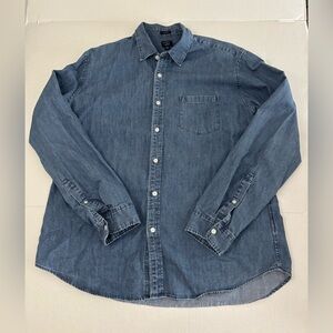 JCrew Mens long sleeve Denim Shirt Size XL